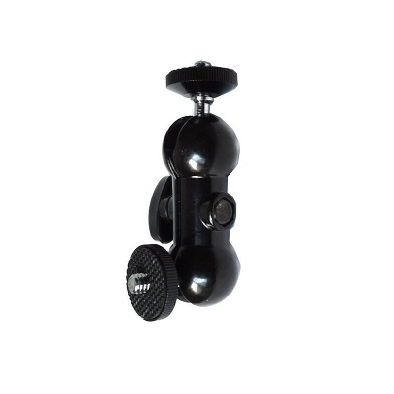 Multi-function Double Ball Head Shoe Mount Adapter Magic Arm 1/4" Screw