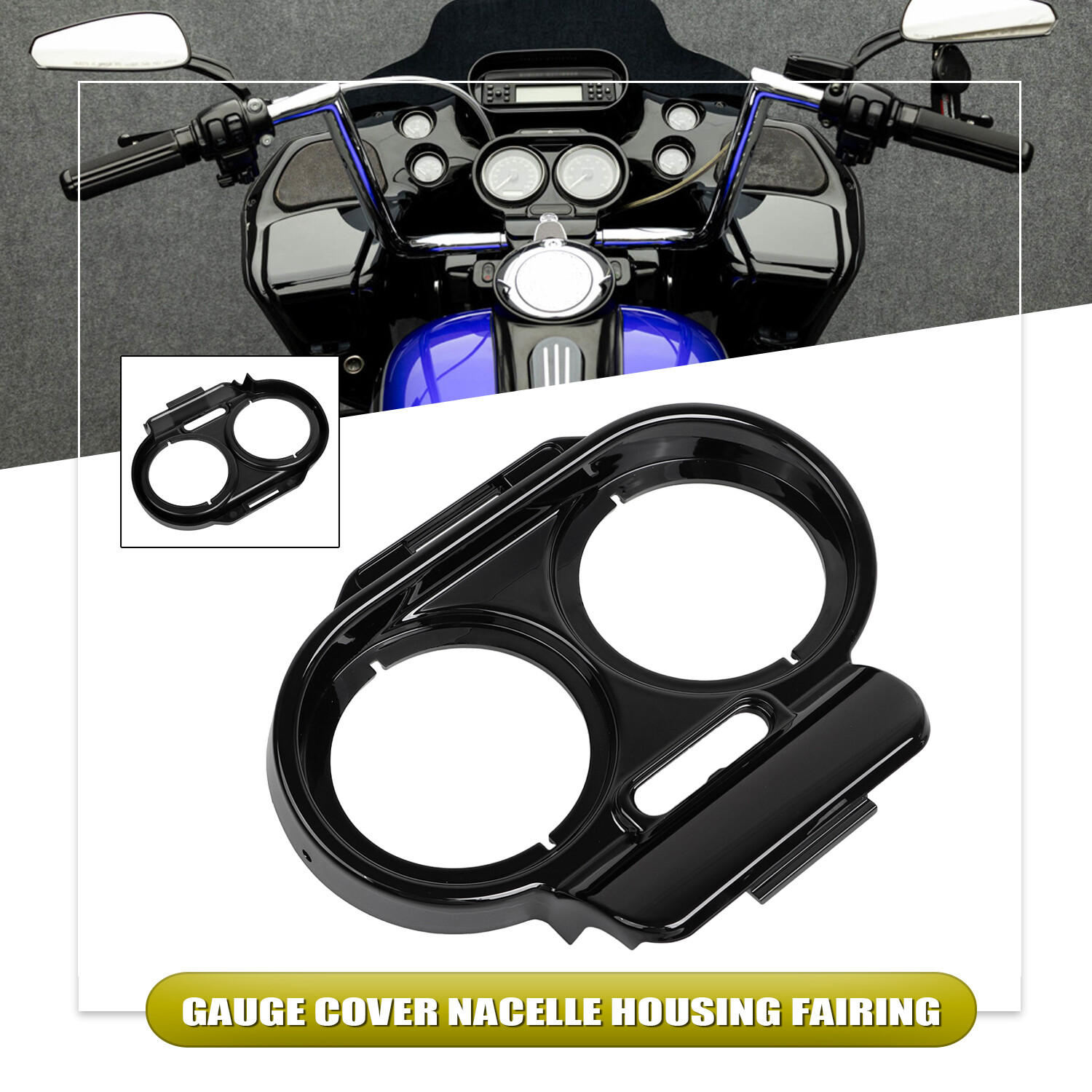 Gloss Black Gauge Cover Nacelle Housing Fit For Harley Road Glide FLTR EFI FLTRI