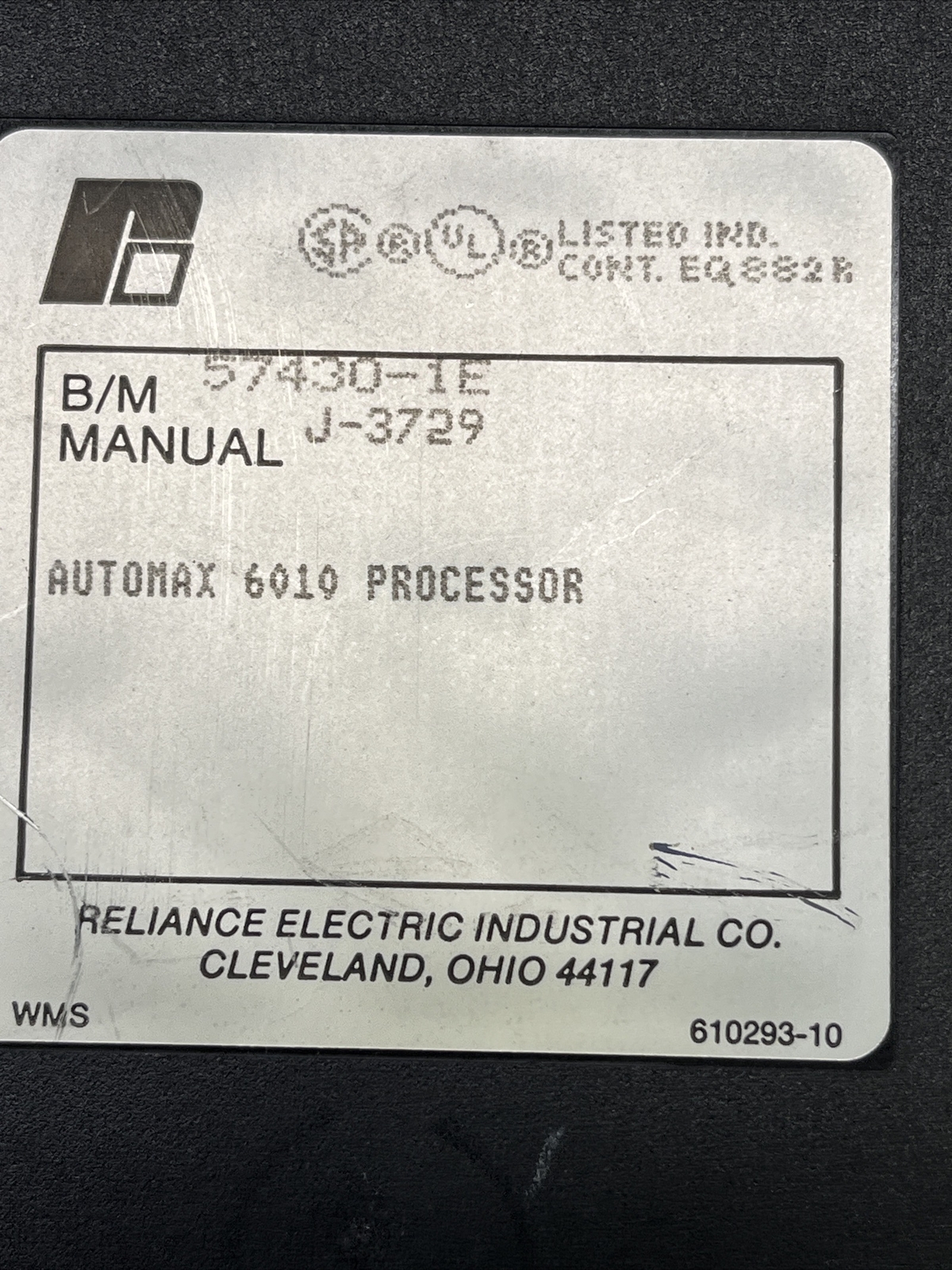 RELIANCE ELECTRIC 57430-1E AUTOMAX 6010 PROCESSOR 57C430A