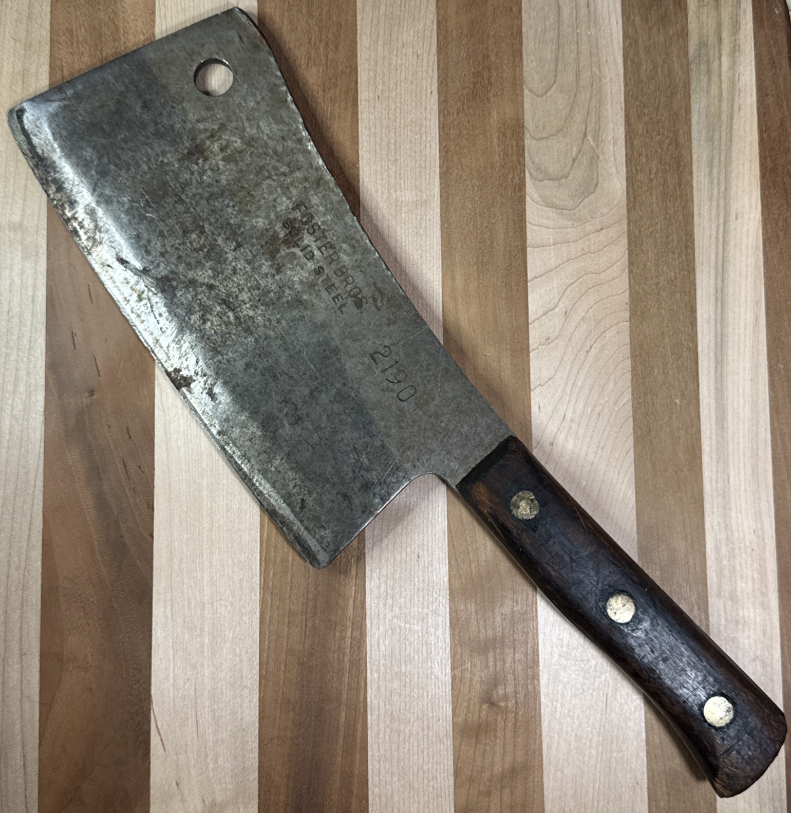 Foster Bros Vintage Solid Steel 2190 Meat Cleaver
