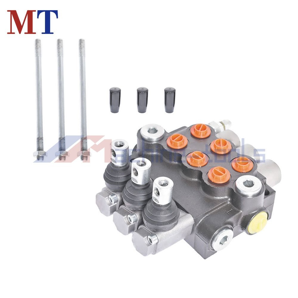 11 GPM Double Acting Adjustable 3-Spool Hydraulic Directional Control Valve