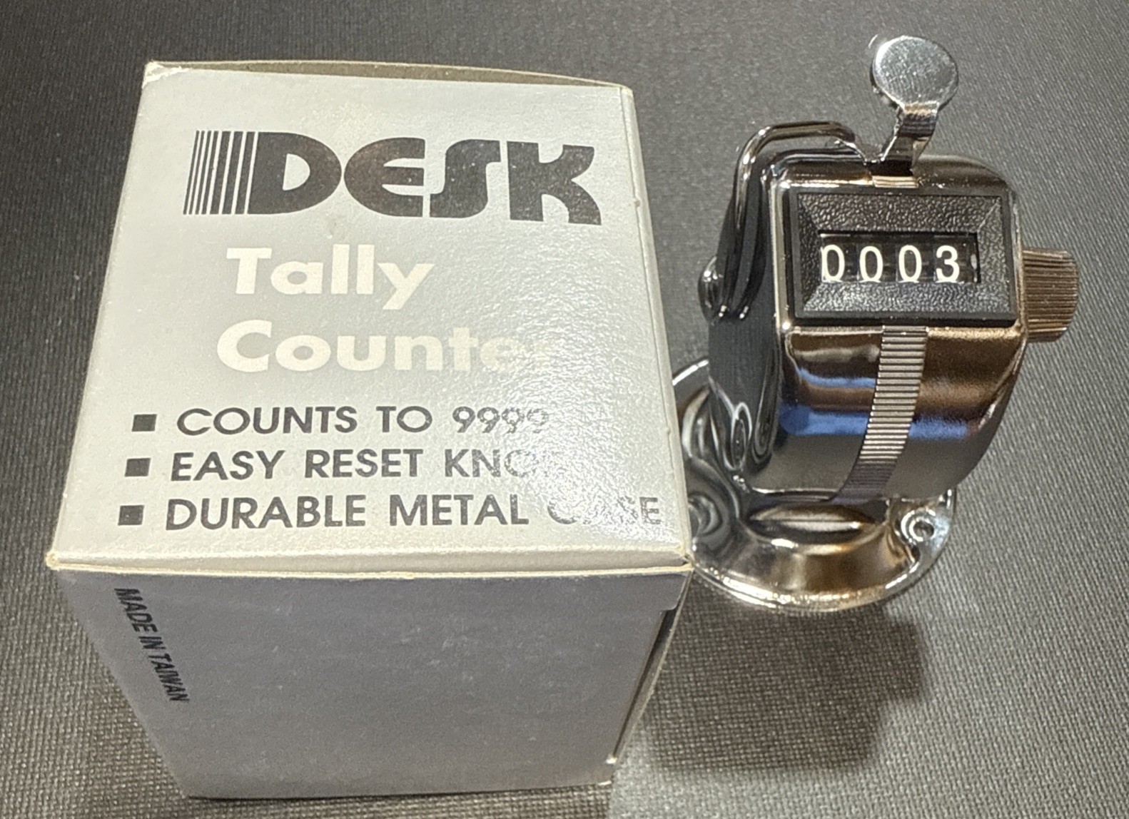 Desk TALLY COUNTER w/ Base Mechanical Digital HAND CLICKER golf clicking count