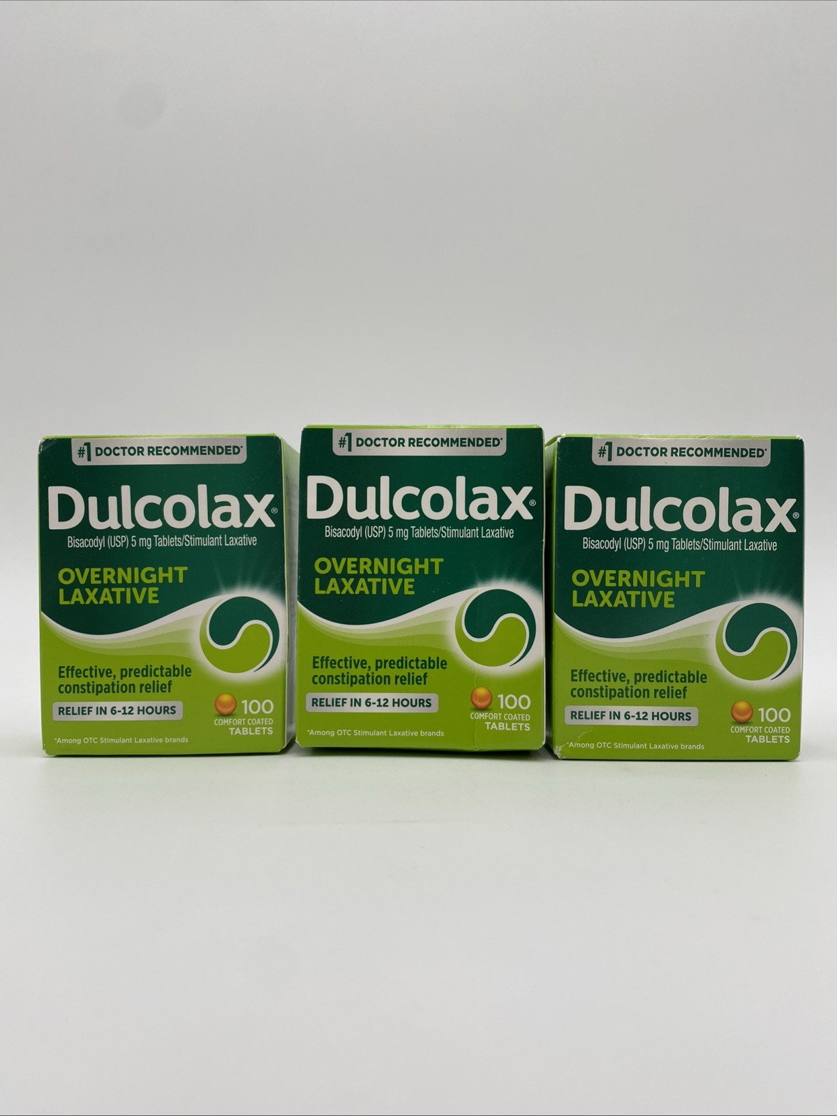 Dulcolax Laxative Reliable Overnight Relief 100 Ct Exp 3/28