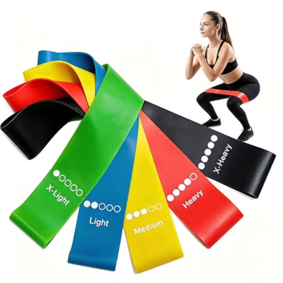 Resistance Bands Set of 5 Loop Exercise Bands for Yoga Fitness Workout Gym
