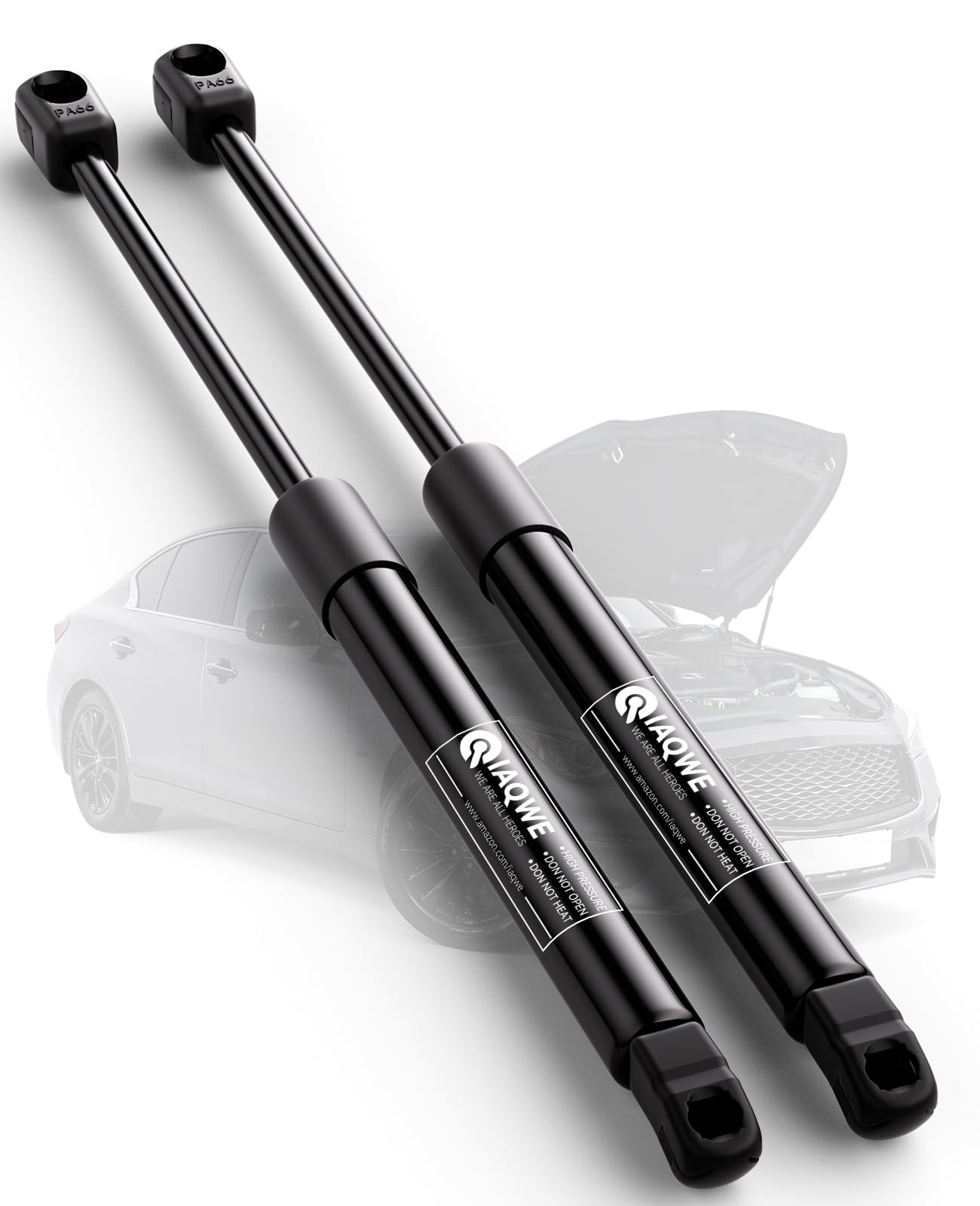 IAQWE Hood Struts for Infiniti Q50 2014-2021, PM3369 Front Bonnet Lift Black