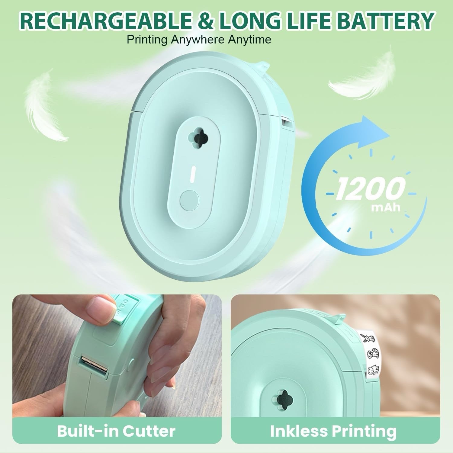 Wireless Label Maker Machine with Tape, N12 Bluetooth Mini Label Makers