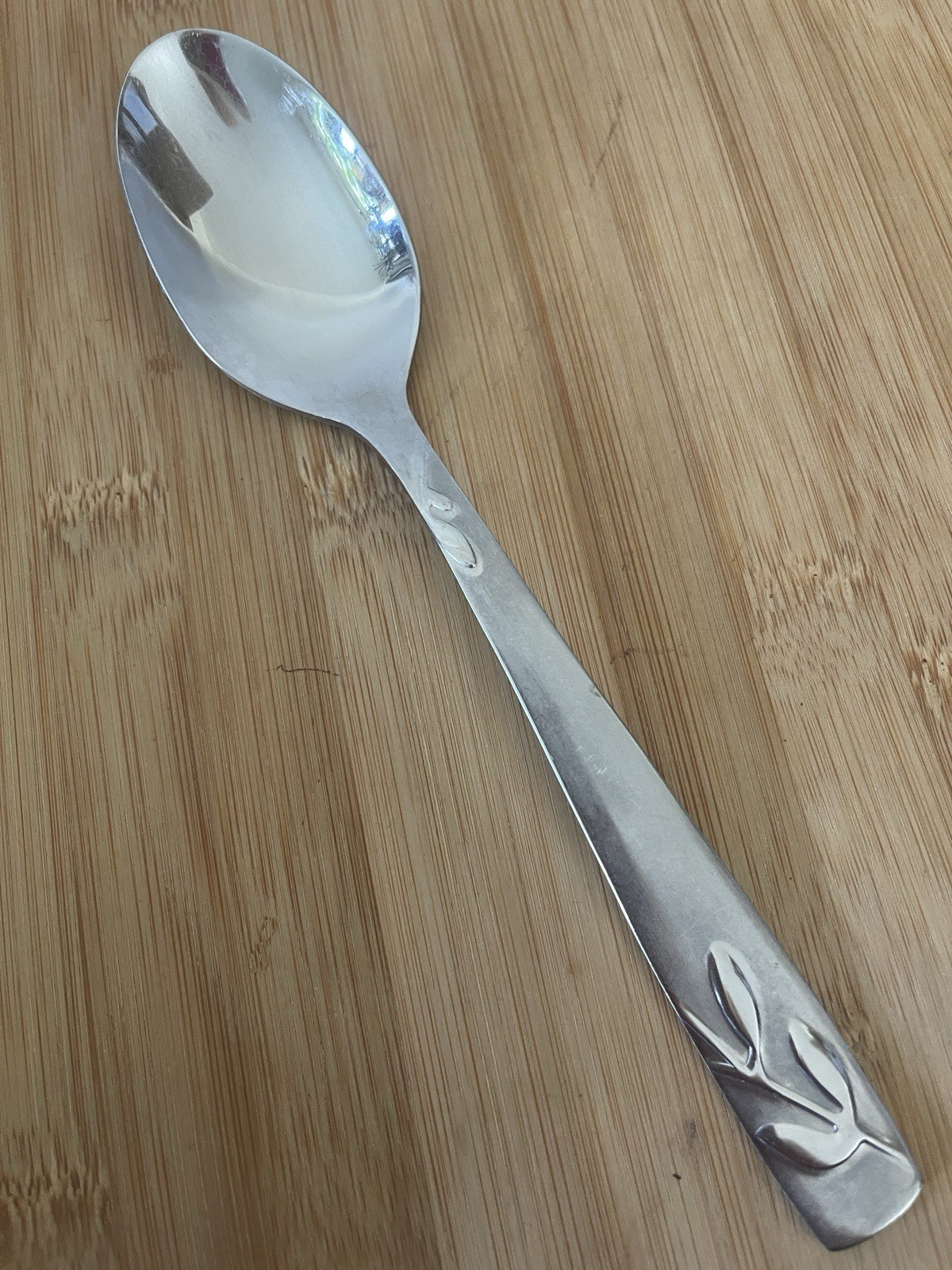 Cambridge IVY SAND Stainless Frost Handle Glossy Leaves PLACE SOUP SPOON 7.75"