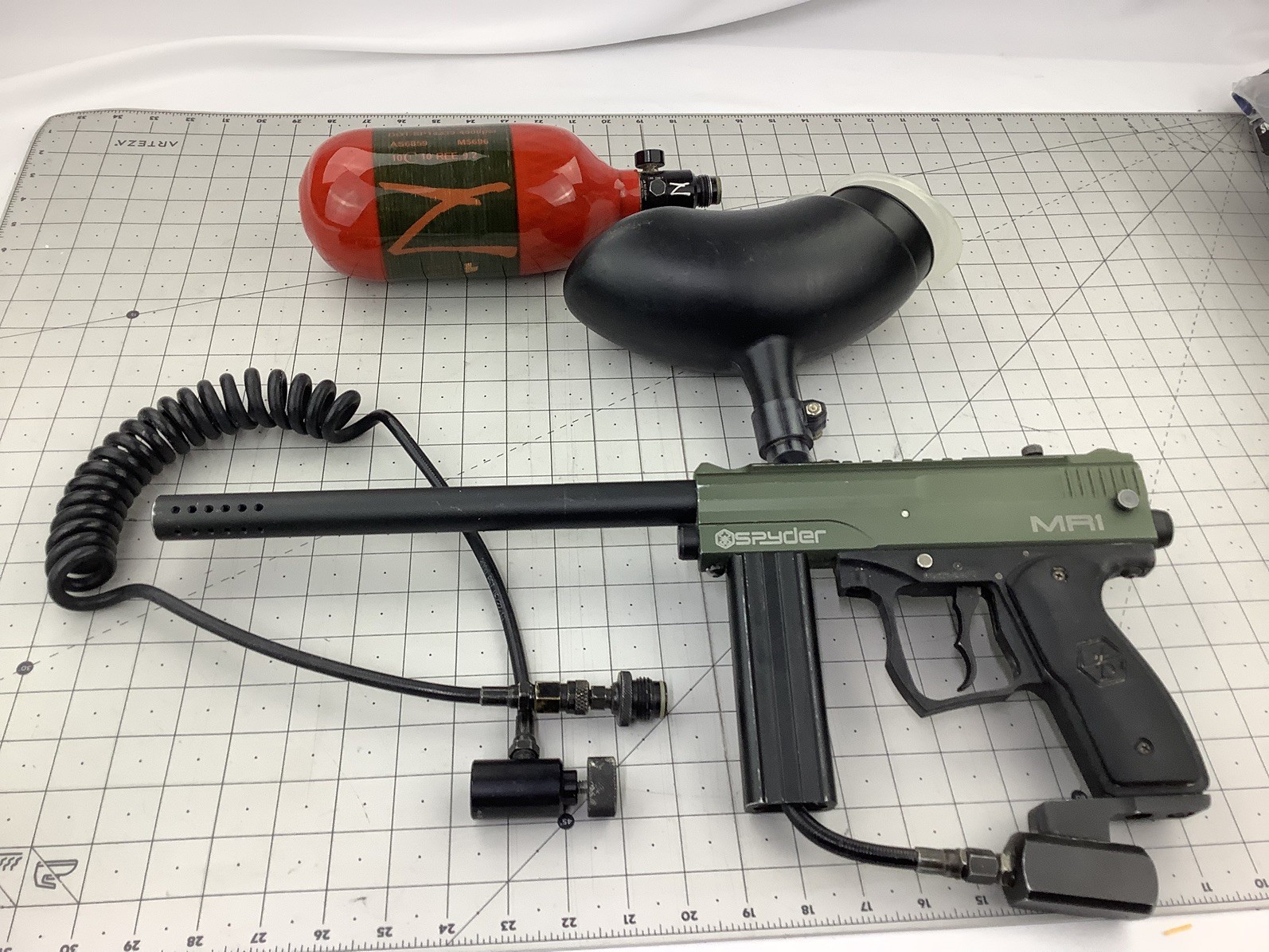 Spyder MR1 Paintball Mechanical Marker Gun Olive tactical No Stock untested