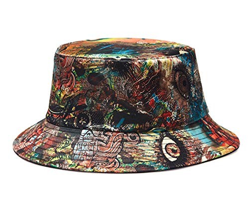 Bucket Hat for Men Women,Packable Reversible Printed One Size Graffiti Green