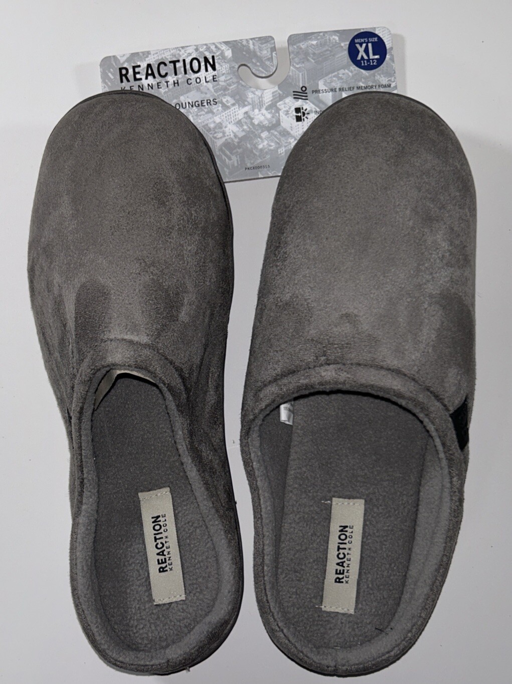 KENNETH COLE Reaction Memory Foam Comfort Slipper Indoor/Outdoor Size XLGray NEW