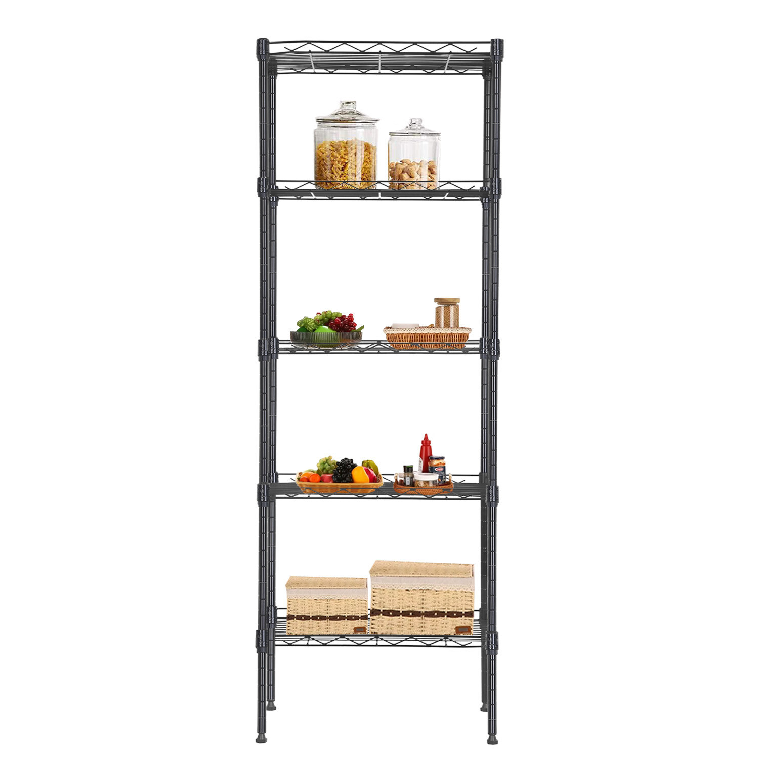 5 Tier Garage Shelving Heavy Duty Metal Shelves Easy Assemble Storage Shelves