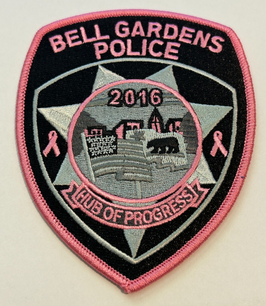 2016 Bell Gardens California Police Breast Cancer Awareness Pink Patch Unused