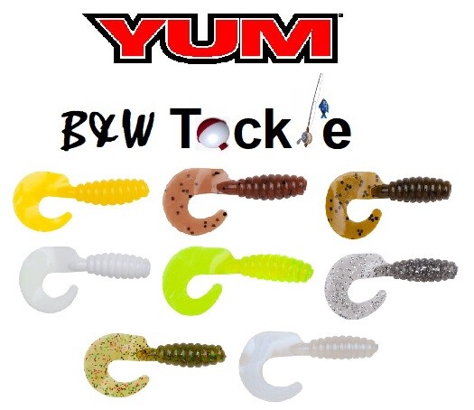 YUM Grub~Choose 1.5, 2 or 3 inch~8 Colors~Soft Plastic~FREE Shipping