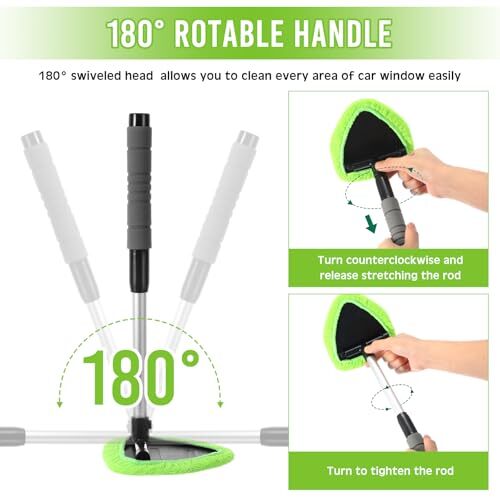 10 Pcs Car Window Cleaner Windshield Cleaning Supplies with Extendable Handle