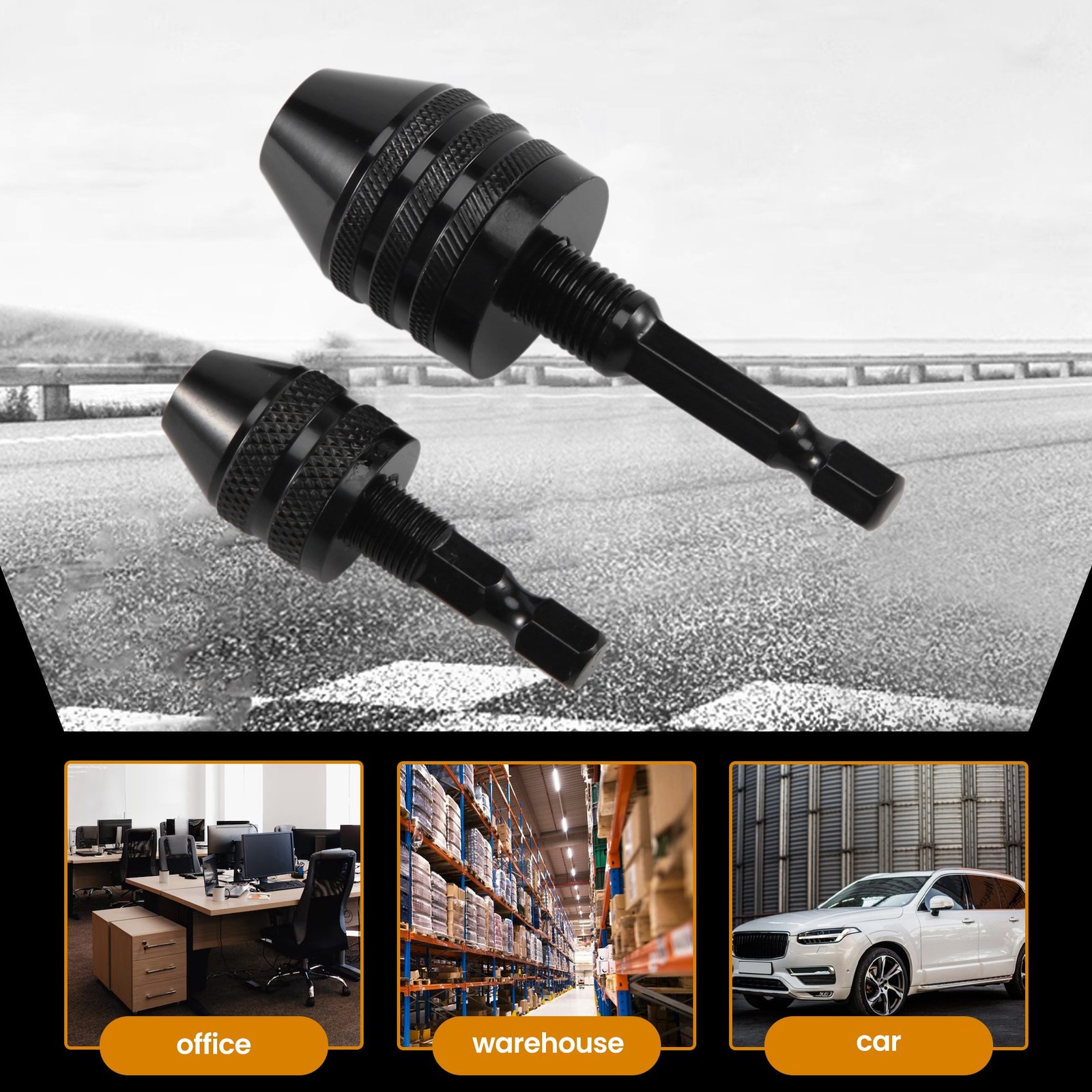 2Pcs Hex Shank Keyless Drill Chuck, Screwdriver Converter Drill Adapter 1137