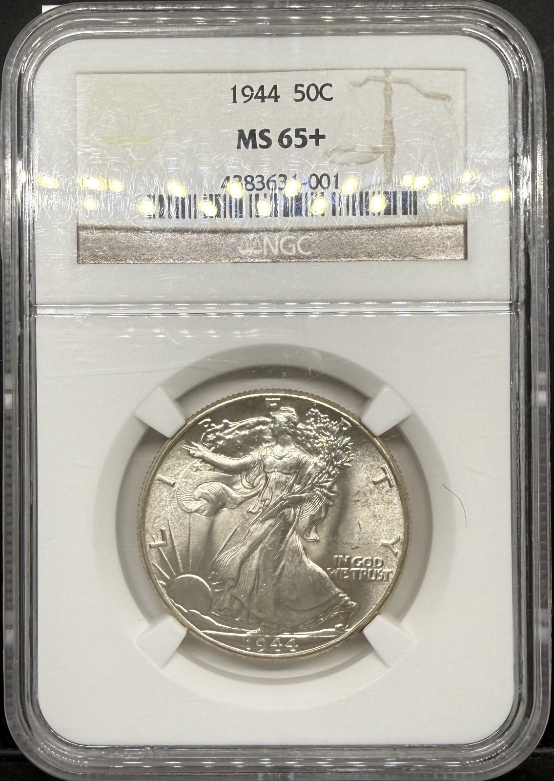 1944 50c Walking Liberty Silver Half Dollar NGC MS65+ (001)