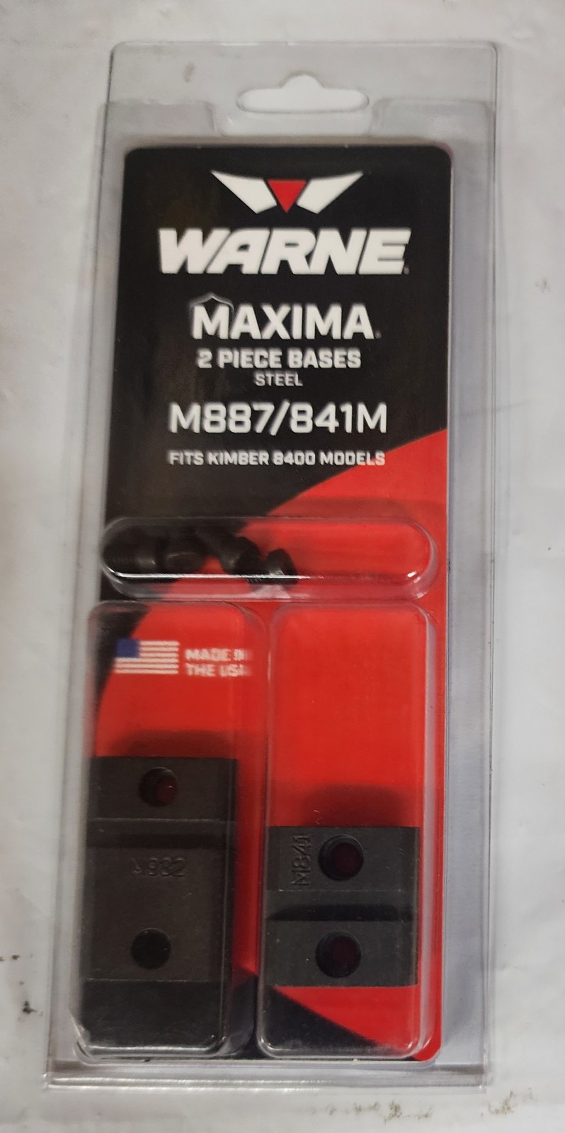 WARNE Maxima 2-Piece Weaver Style Matte Base for Kimber M8400 (M887/841M) New