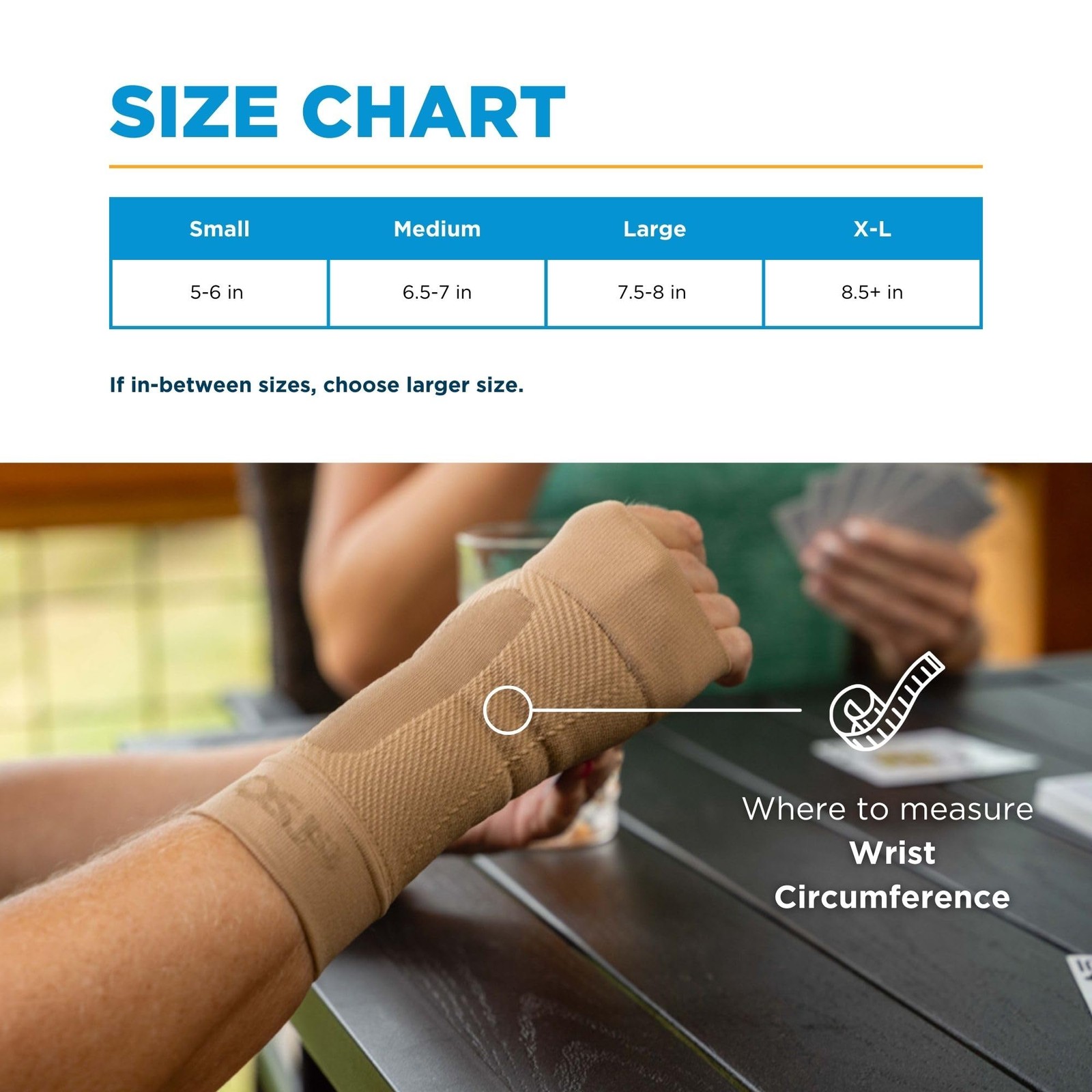 OrthoSleeve WS6 Compression Wrist Sleeve/Carpal Tunnel Medium, Natural