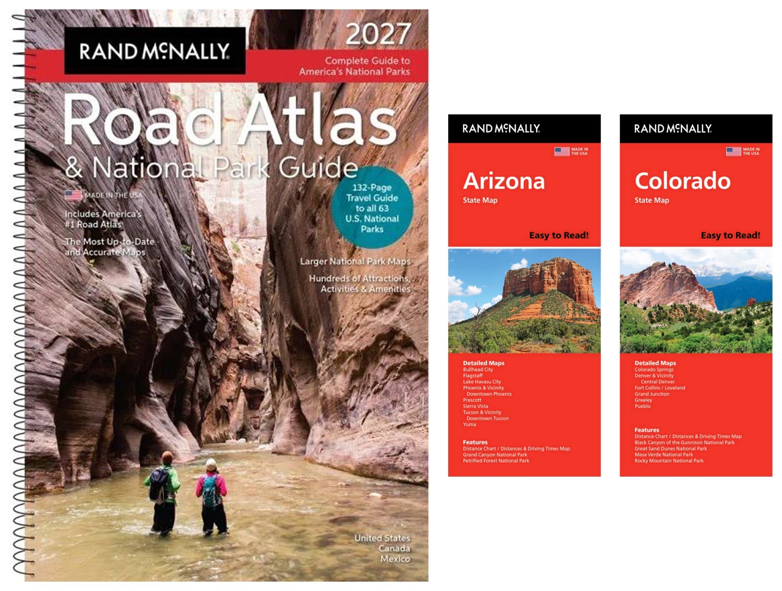 Rand McNally 2027 Road Atlas & National Park Guide + Easy-to-Read AZ & CO Maps