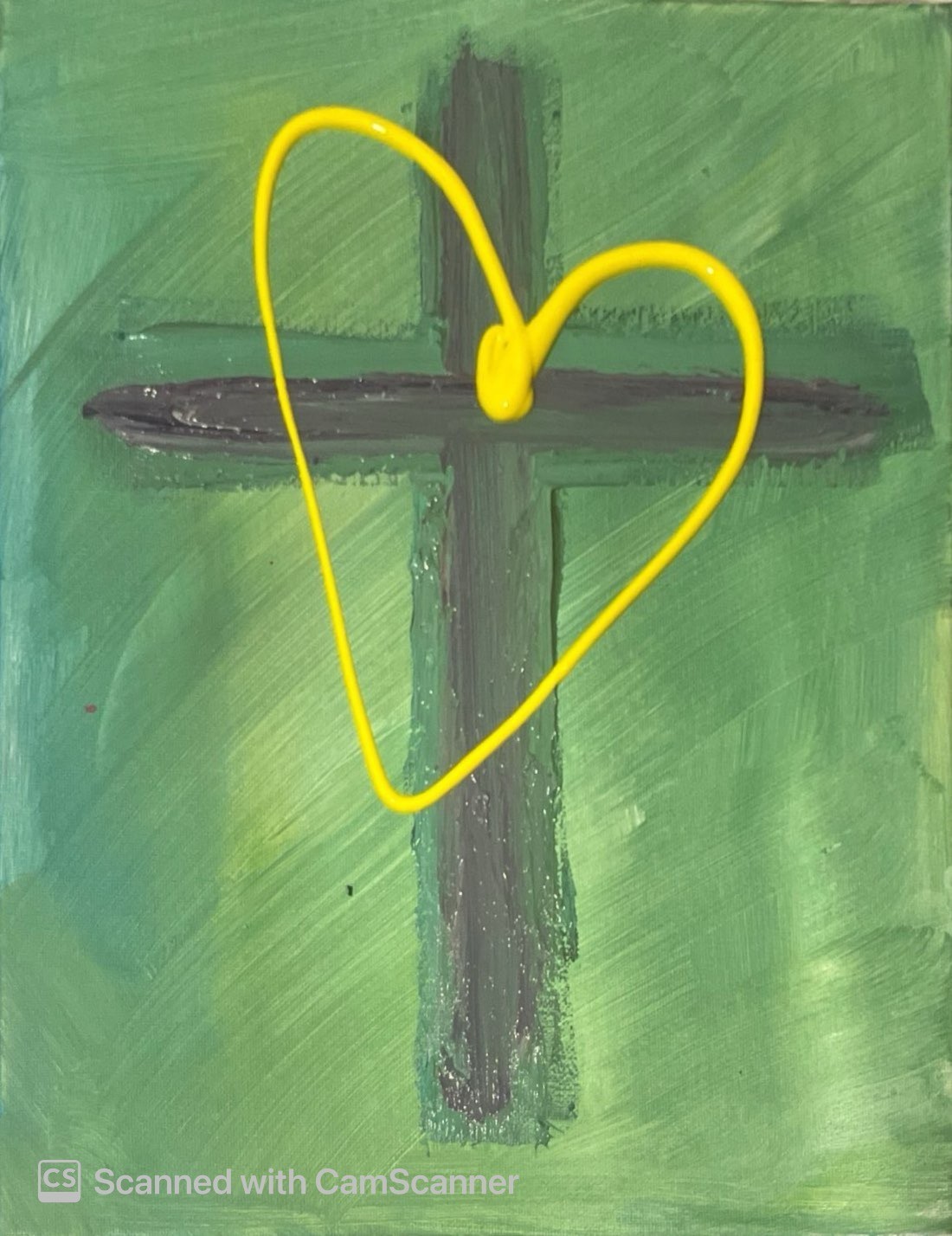 BLESSED#1228A Cross Easter 11x14 Original Canvas Abstract Art