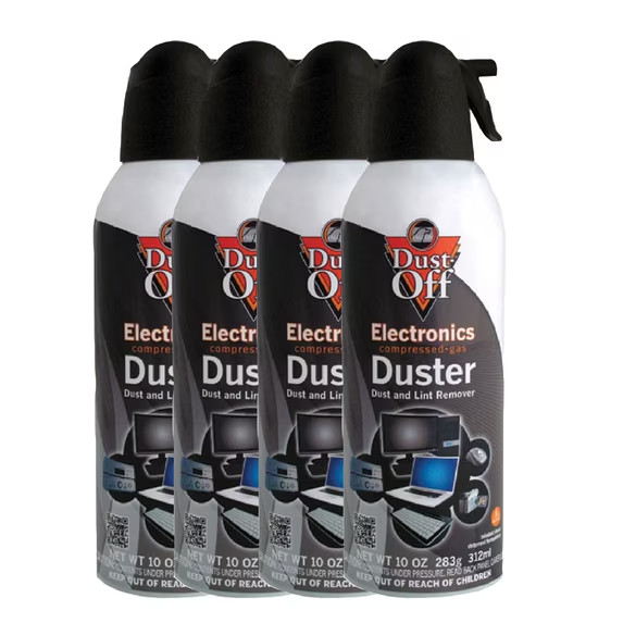 Dust-Off Electronics Compressed Air Duster 10 oz Cans – 4 Pack |