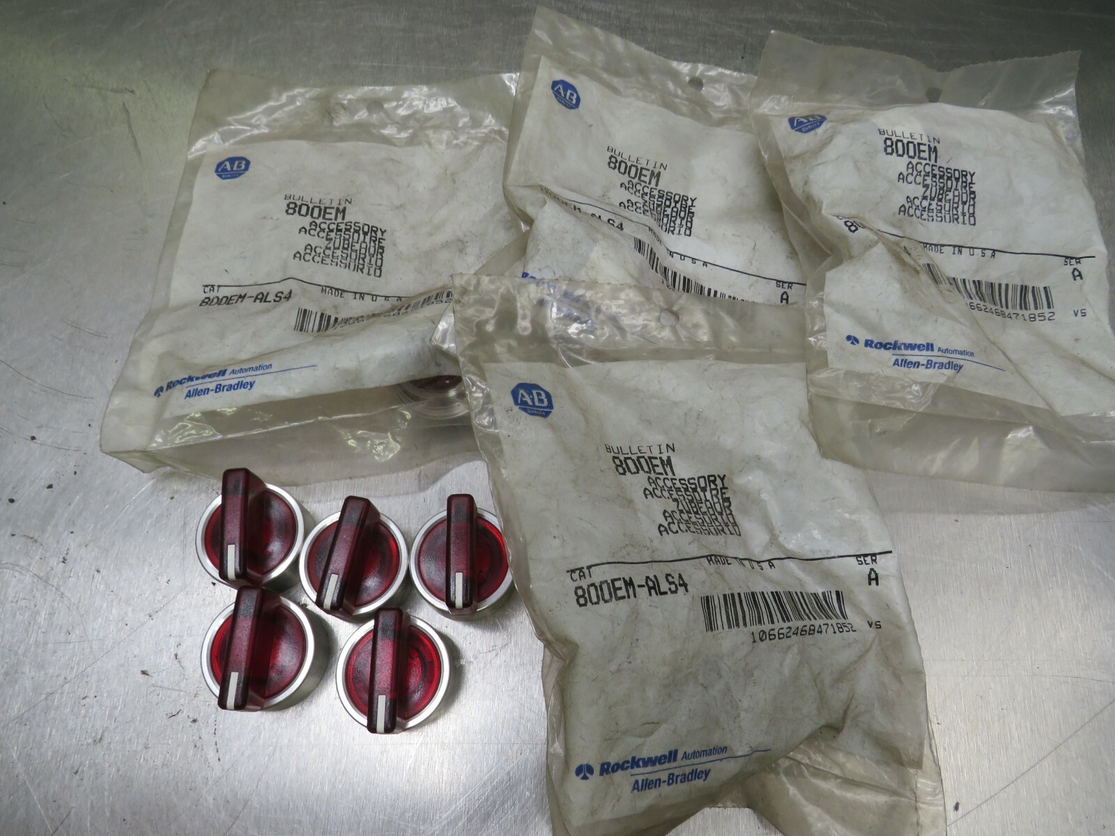 Allen Bradley 800EM-ALS4 Red Selector Switch Knob Lot of 9!