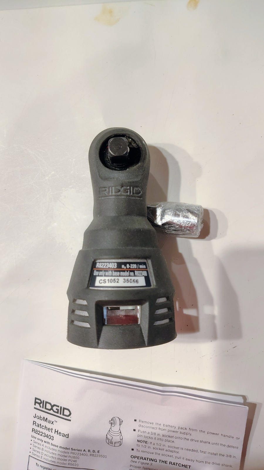 NEW RIDGID JobMax Ratchet Head (Tool Only) - R8223403N