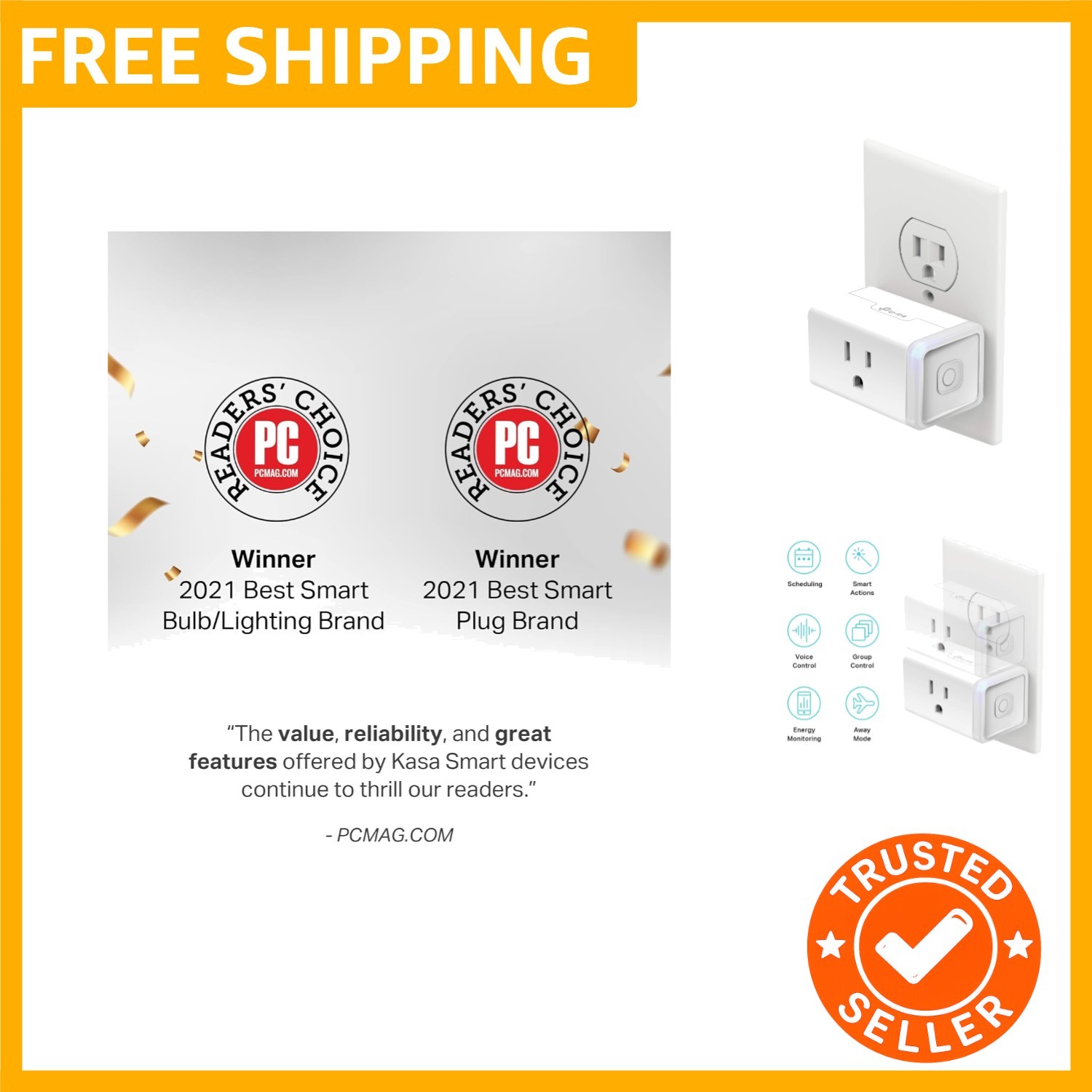 Plug Mini with Energy Monitoring, Smart Home Wi-Fi Outlet Works with Alexa, G...