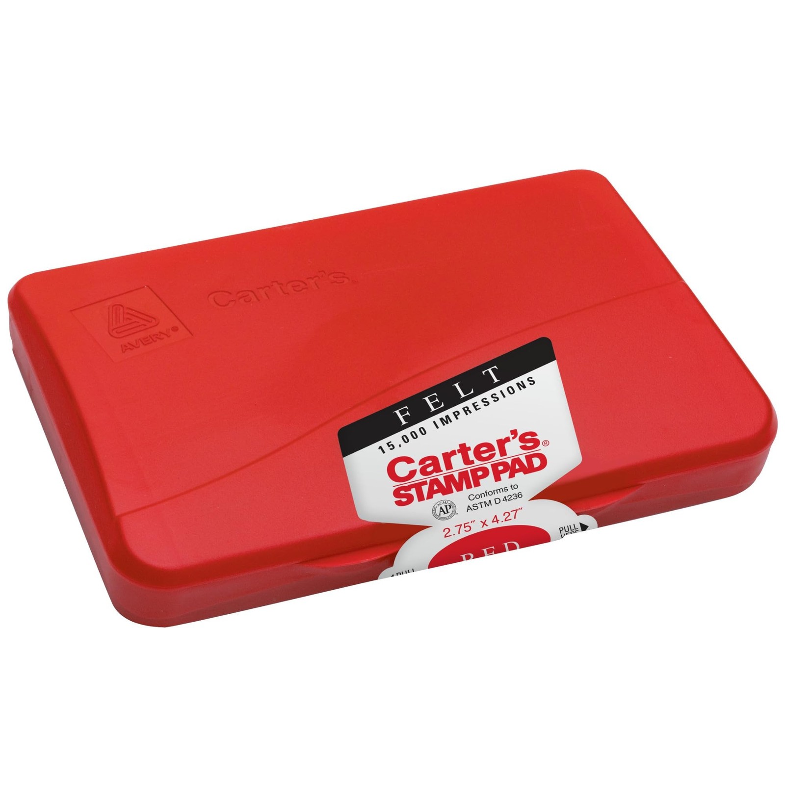 Durable Red Felt Ink Stamp Pad 2.75 x 4.25 Inch for Crafts Office DIY Use NEW