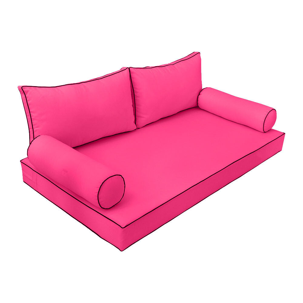 |SLIPCOVER ONLY| S2 Daybed Mattress Bolster Back Covers Contrast Trim Twin AD110