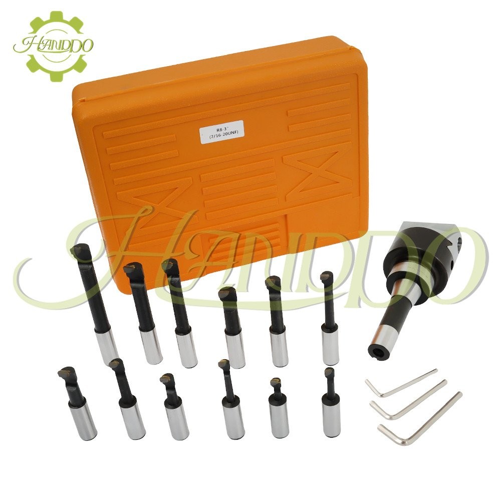3" Boring Head R8 Shank 12Pcs 3/4" Carbide Boring Bar Set For Milling