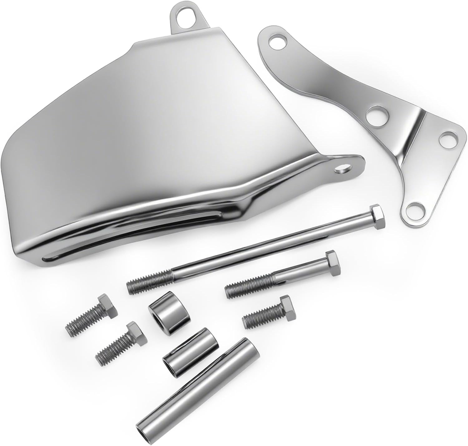 Long Water Pump Alternator Bracket, Black, Compatible with Chevy SBC SB 305 350,