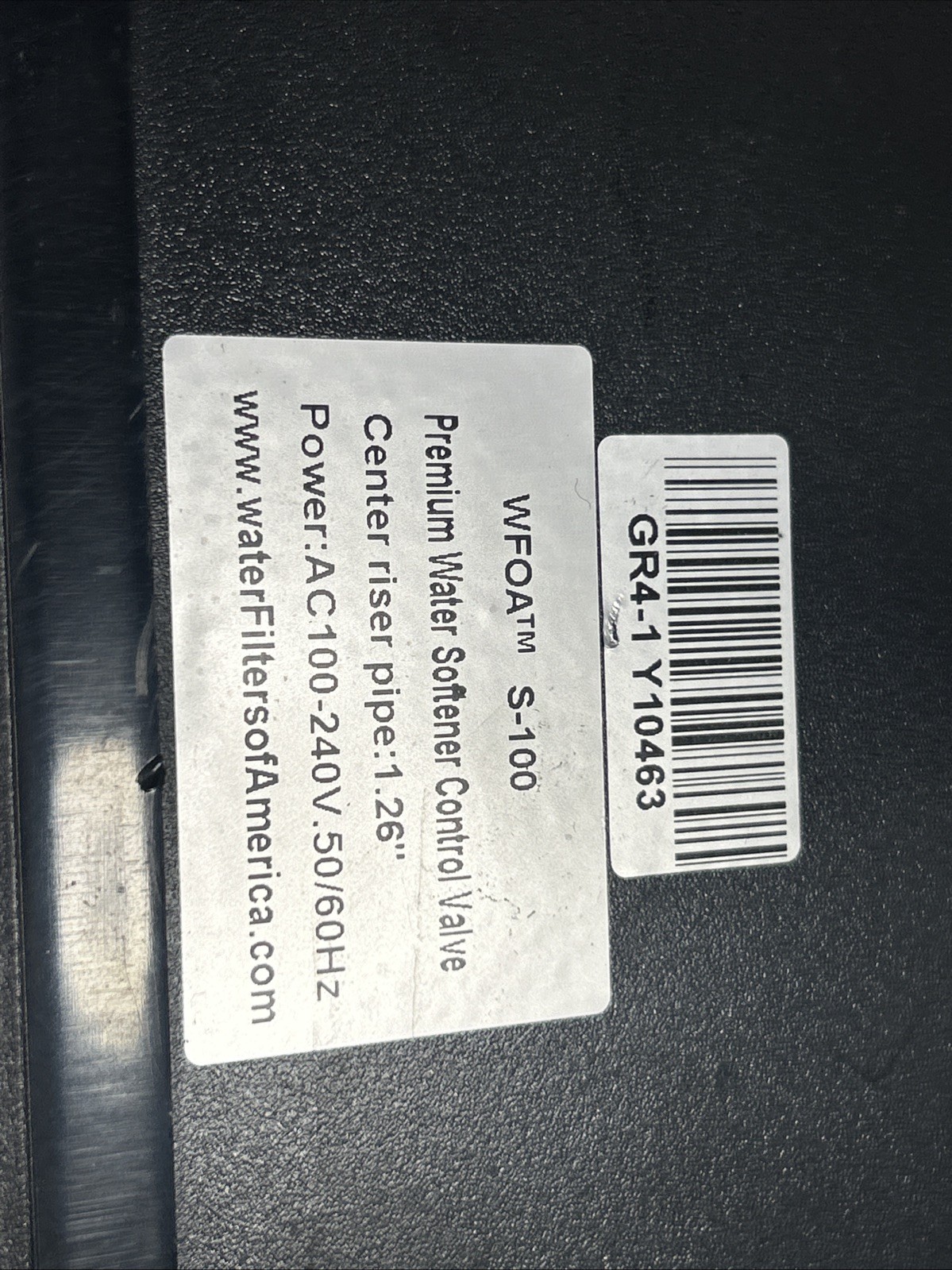 S-100 Digital Water Softener Control Valve GR4-1 Y10463