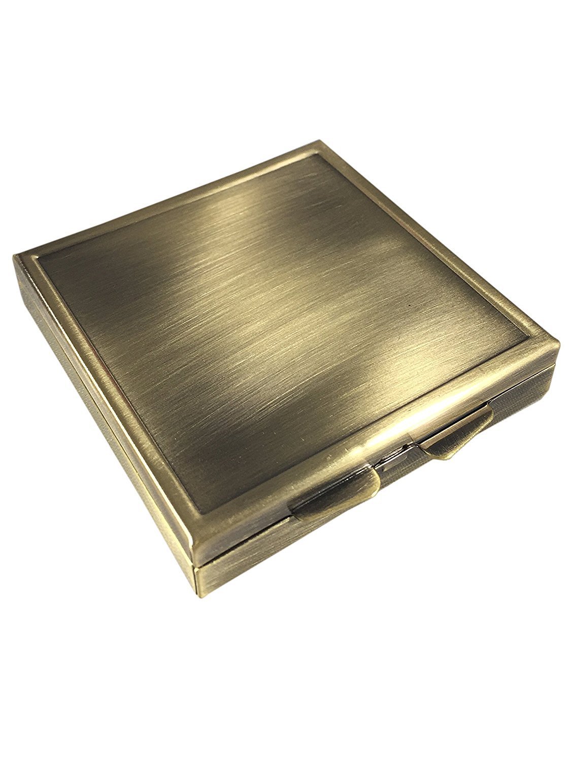 Vintage Brass Small Daily Medication Pill Box Organizer Case for Pocket or Purse