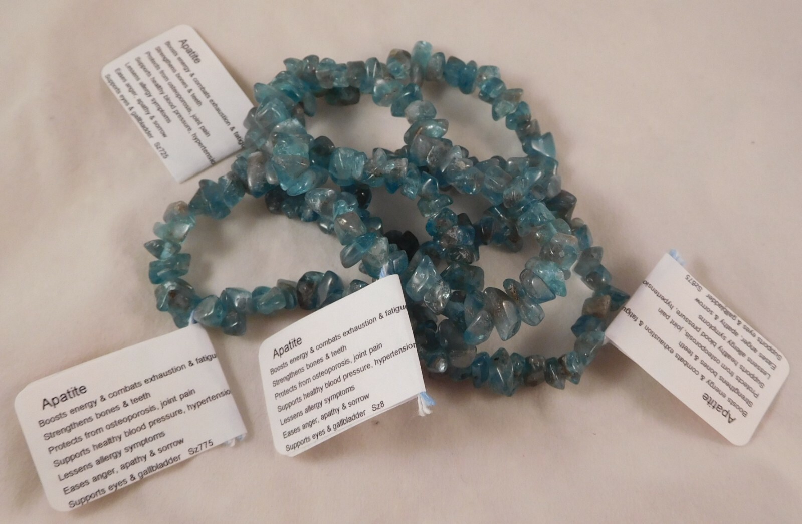 Natural Blue Apatite Chip & Nugget Bracelets by Healing Light Stones