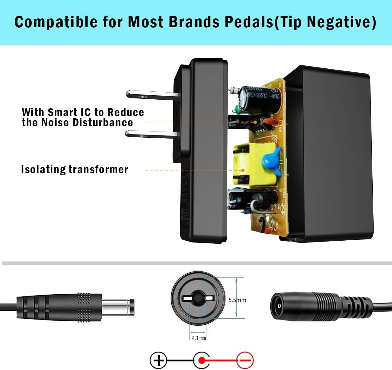 Effortless Power for Effect Pedals: 9V AC Adapter with Daisy Chain System