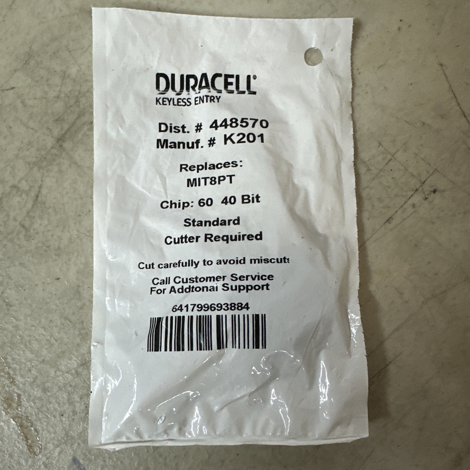 NEW Duracell Key MFR# K201 DIST# 448570