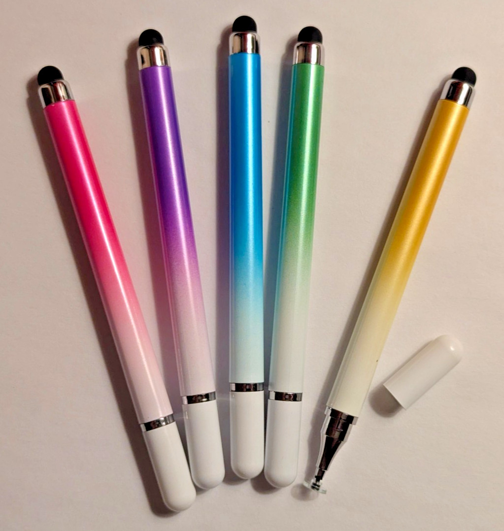 Universal Stylus Pen Dual Tip Precision, Round Tip Ombre Colors for Phone Tablet