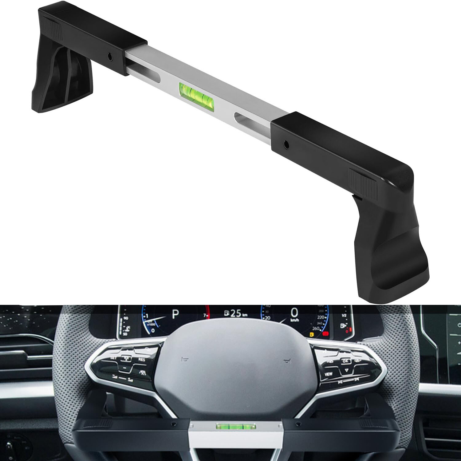 Steering Wheel Level Alignment Tool for Most Steering Wheel, Spring-Loaded Steer