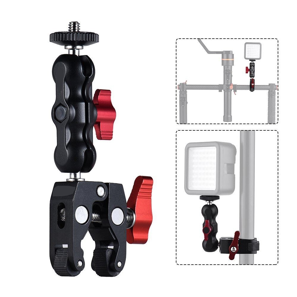 Multi-function Mini Ball Head Mount Clamp Arm with 1/4 Thread
