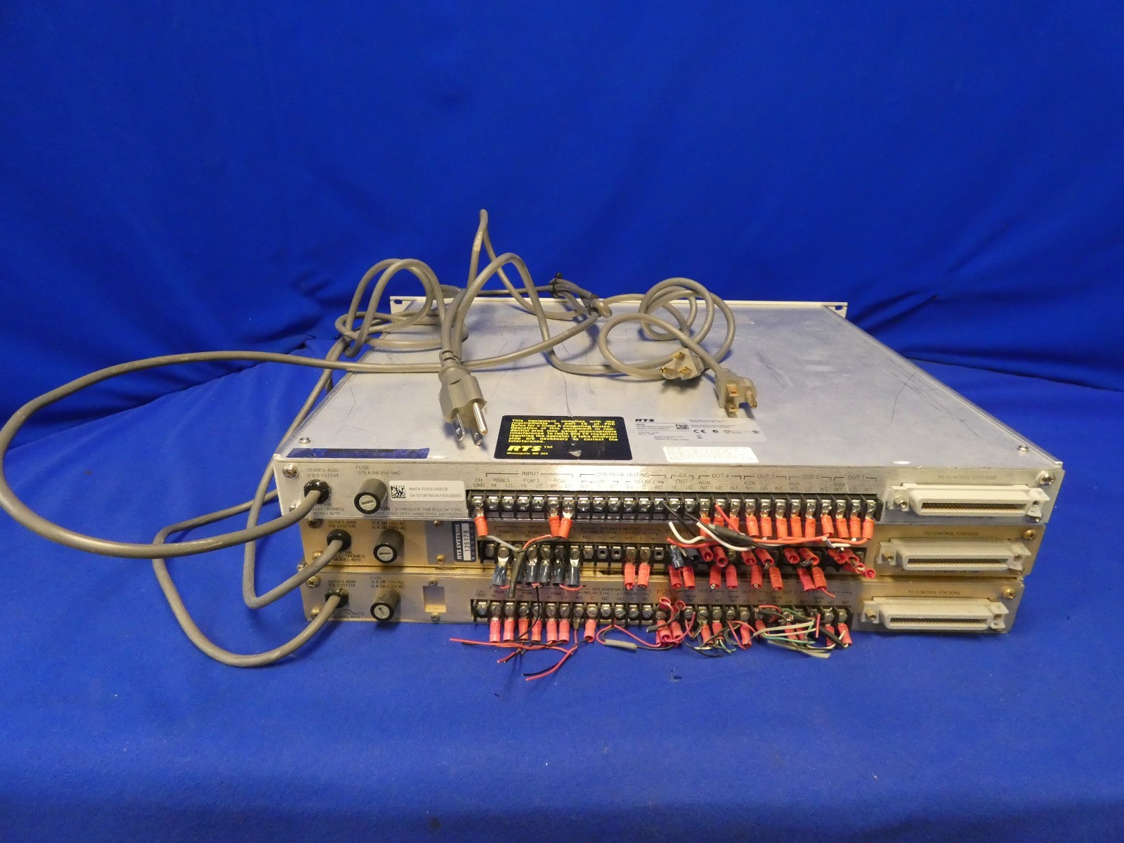 RTS Systems Series 4000 IFB System Central Electronics Model 4010 (QTY 3 Total)