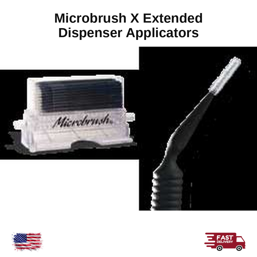 Extended Extra-Thin Microapplicators Bendable 90 Degrees Black 100 w/ Dispenser