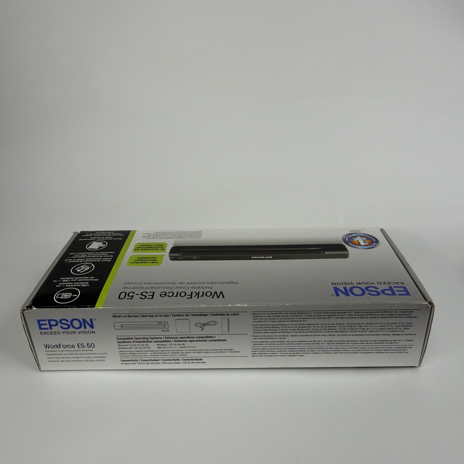 Epson WorkForce ES-50 Portable Color Document Scanner - Black - In Box