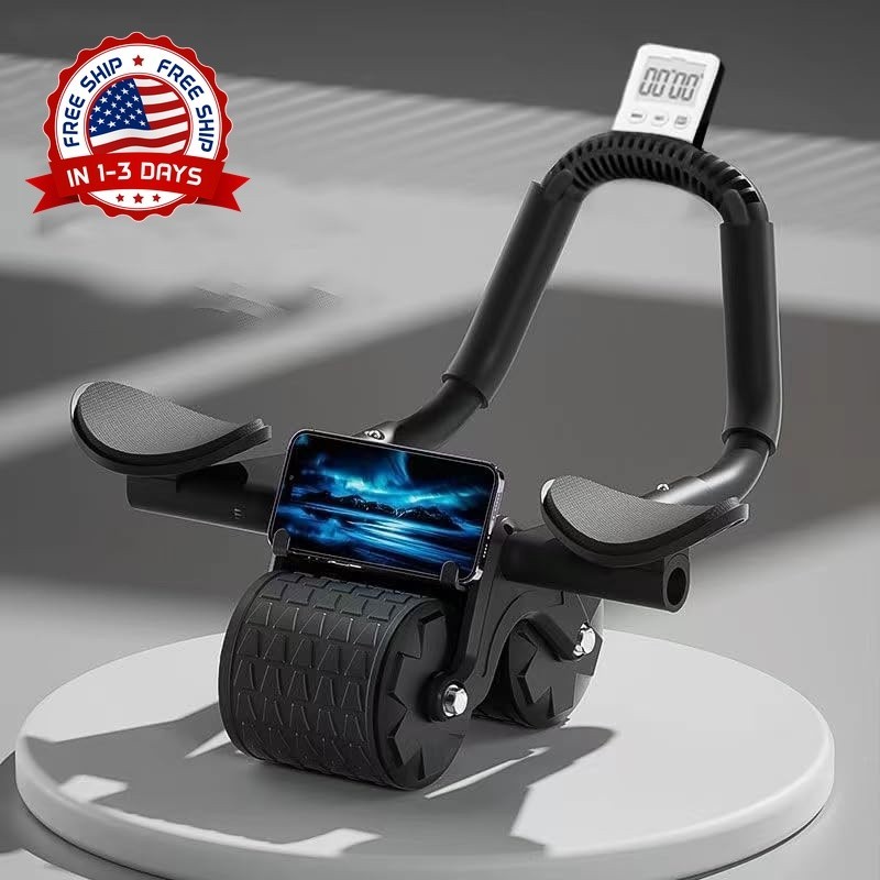 Rueda abdominal con rebote automático y soporte para codos, rodillo abdominal pa