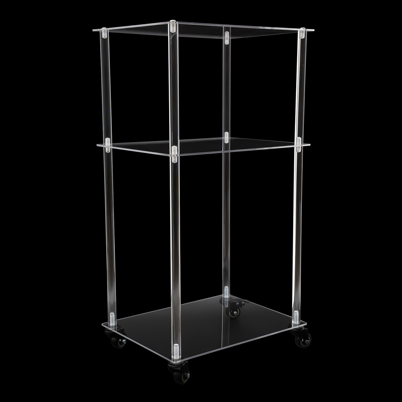Acrylic Printer Stand 3-Tier Multifunctional Rolling Printer Table on Wheels