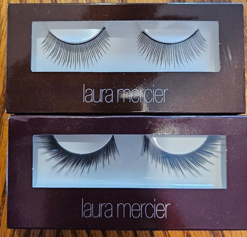 2 SETS Laura Mercier False Glamour Lash FULL Eyelashes Black Adhesive SHIP FREE