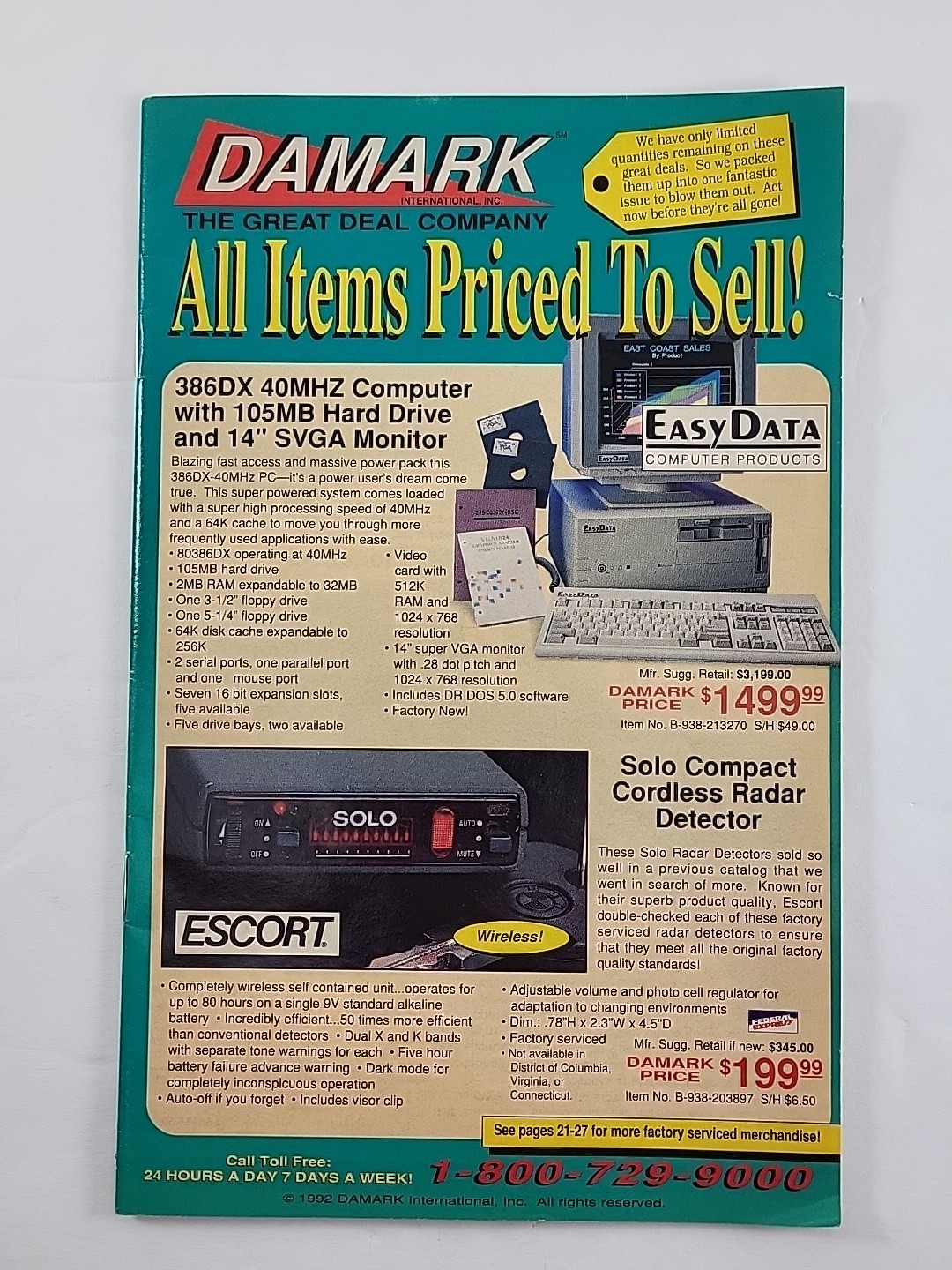 Vtg 1992 DAMARK Catalog - Vintage Electronics Gifts Magazine