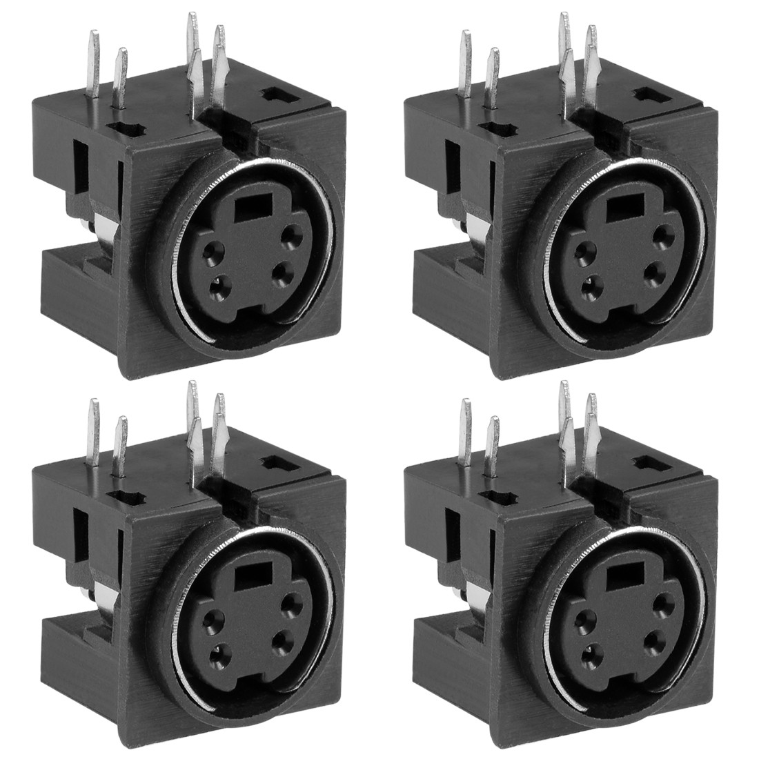 S-video PCB Mount 4 Pin Din Socket Audio Video Connector Black