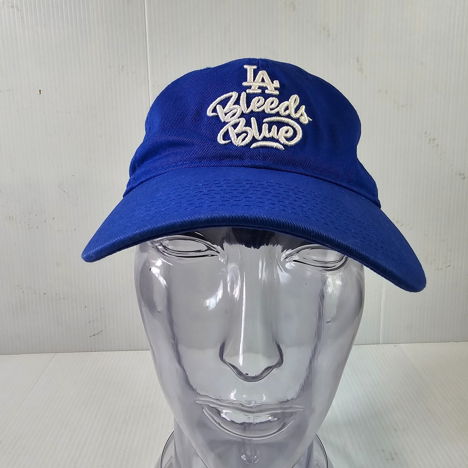 LA Bleeds Blue Embroidered LA Dodgers Baseball Adjustable Strap Back Cap Hat