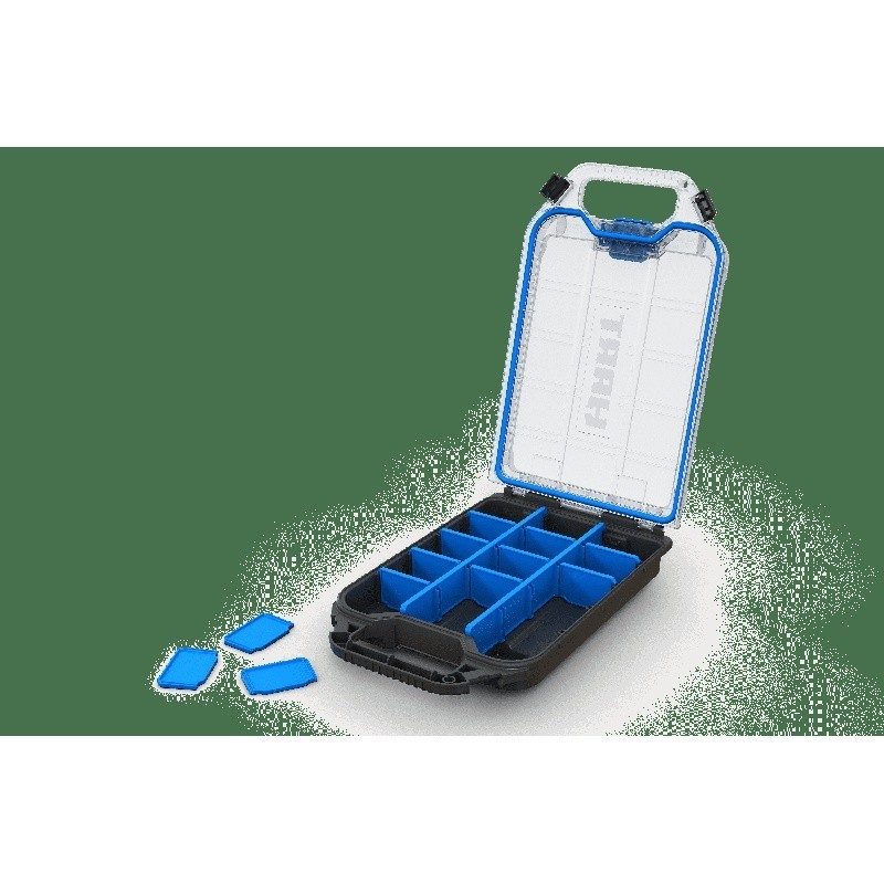 Compact Stackable Tool Organizer 15 Section Storage Solution Portable Clear Lid